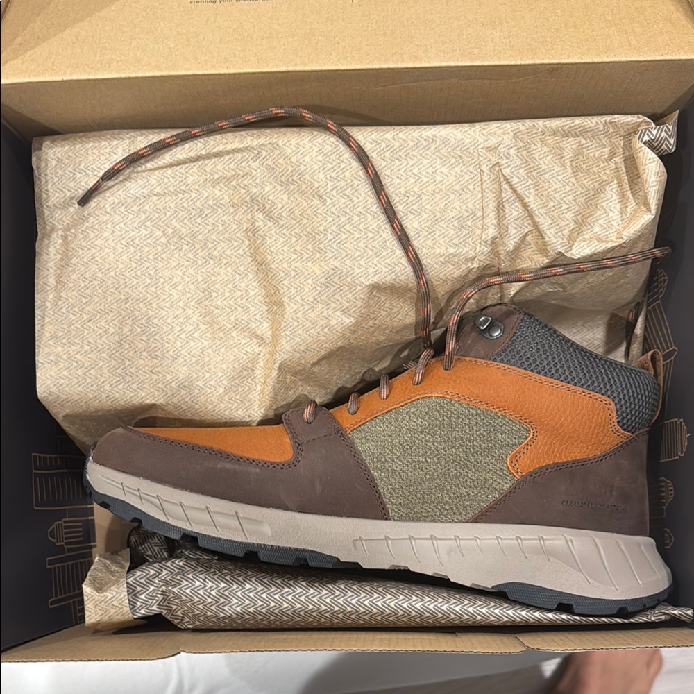 Men's Brown and Orange Hiking Shoes